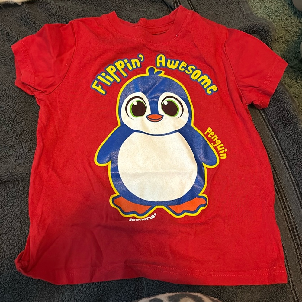 Penguin red shirt from sea world